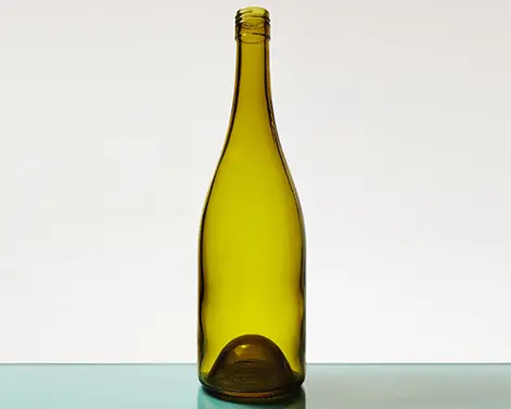 750ml Żółto-zielona okrągła szklana butelka