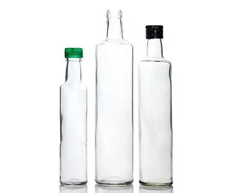 500ml Pusta okrągła szklana butelka oliwy z oliwek Extra White Flint