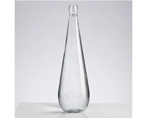 75cl Ekstra biała okrągła elegancka szklana butelka na wodę