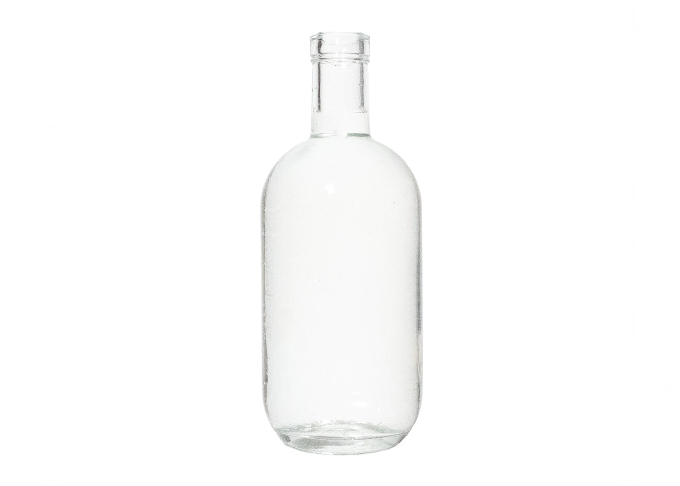 Modna szklana butelka do pakowania alkoholu 500ml okrągła podstawa