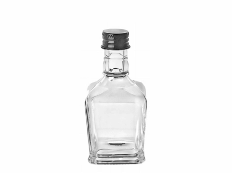 Kwadratowe kompaktowe eleganckie szklane butelki z alkoholem o pojemności 50ml idealne na prezent