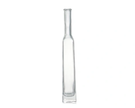 Kwadratowa szklana butelka Premium 200ml z grupą podstawą i korkiem-elegancka i trwała
